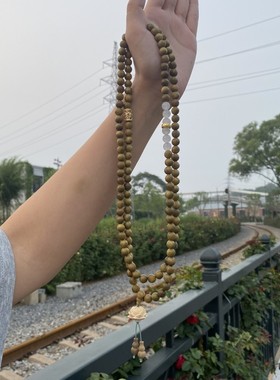 花道语阁玉檀香绿檀斜挎链背链毛衣链手串佛珠