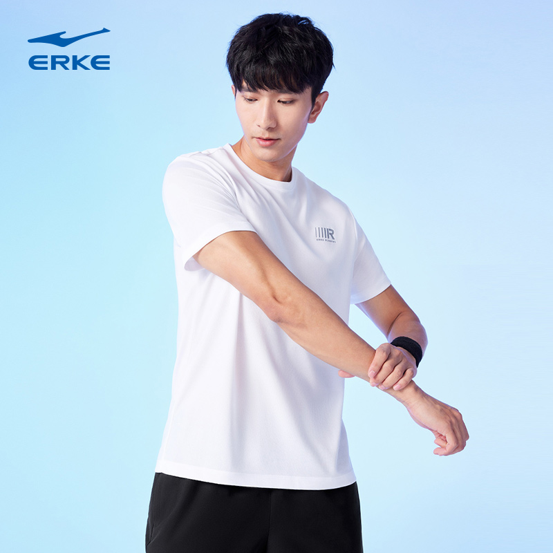 ER-KE短袖t恤男夏季男士跑步透气健身冰丝速干衣男款运动半袖上衣
