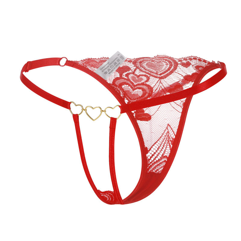 性感细带纯棉档内裤女新款爱心扣火辣丁字裤女生纯欲刺绣情调T裤,淘宝优惠券,粉丝福利购,淘宝优惠卷