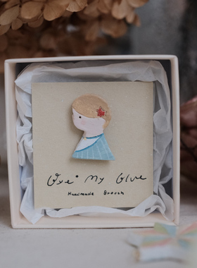 Hi Lovely.byebyemeble原创手作低温陶土女孩胸针风铃挂件