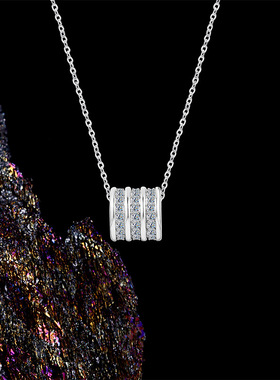 气质小众百搭路路通纯银项链女2025欧美简约风莫桑石高级感锁骨链