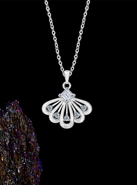 扇贝项链女锁骨链气质扇形海螺吊坠2025高级感s925纯银轻奢项链