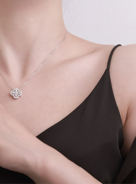 四叶草吊坠纯银2025新款设计感百搭不掉色简约轻奢高级感莫桑项链