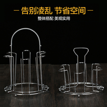 Cup holder stainless steel water glass rack glass-bottle draining and hanging shelf tea cup shelf with drain pan
