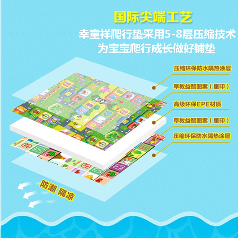 幸童祥旗舰店宝宝爬行垫加厚婴儿客厅家用爬爬垫可折叠儿童地毯泡沫地垫子整张2