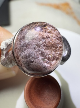 天然水晶活口可调节指环