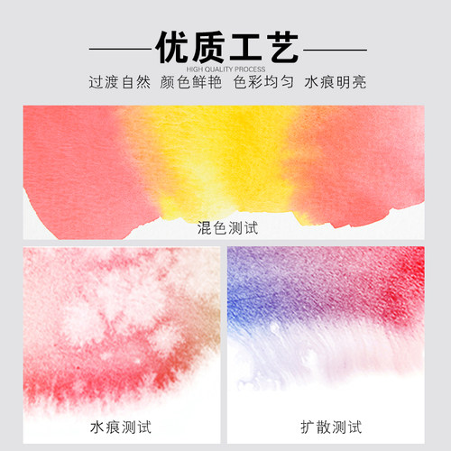 美术生专用糖果色迷你马卡龙36色48色固体水彩颜料初学者学生手绘 - 图1
