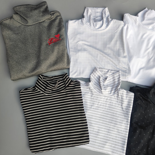 日本东丽面料高尔夫女装半高领长袖打底衫polo保暖加绒防晒t恤衣