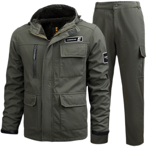 Зимний утепленный демисезонный хлопковый износостойкий камуфляжный комплект для работы