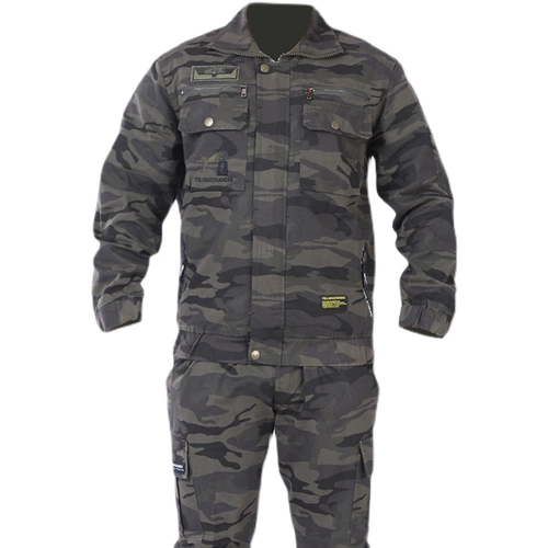 Осенний хлопковый износостойкий камуфляжный комбинезон, защита от ожогов, увеличенная толщина
