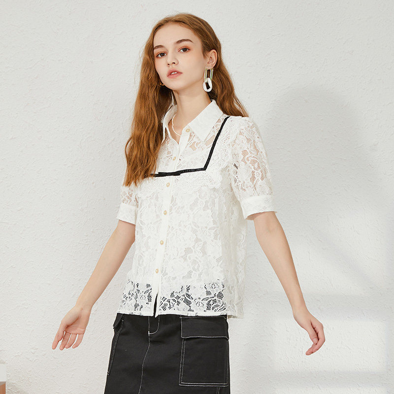  简朵蕾丝衫/雪纺衫