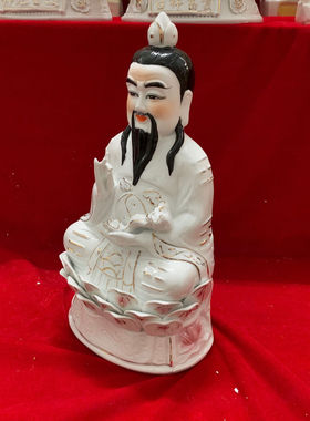 陶瓷三清道祖神像元始灵宝镇宅