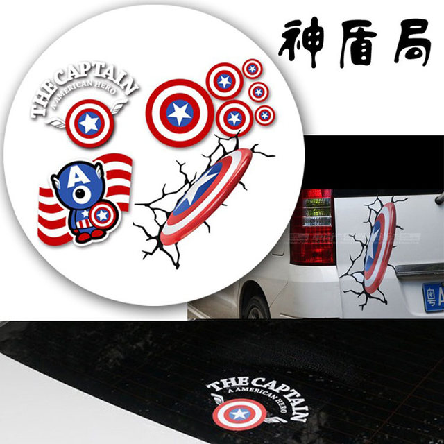 Car Sticker Superman Scratch Captain America Iron Man