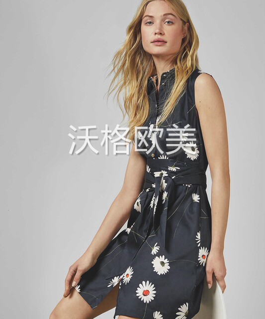 Vogel British TB brand spring and summer new fresh and feminine daisy print sleeveless shirt shirt sleeveless shirt ຍີ່ຫໍ້ Vogel ອັງກິດ