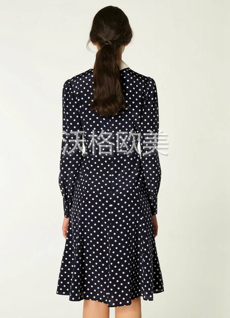 Vogel British LKB ຍີ່ຫໍ້ໃຫມ່ໃນພາກຮຽນ spring ແລະ summer temperament peak collar retro polka dot ພິມເພັດປຸ່ມເພັດ elegant dresses elegant