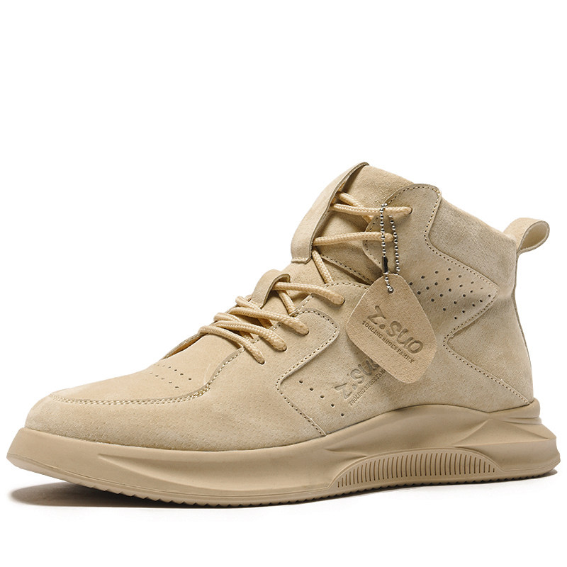 走索男鞋冬季保暖棉鞋休闲高帮雪地靴子男鞋子男潮鞋百搭马丁靴男