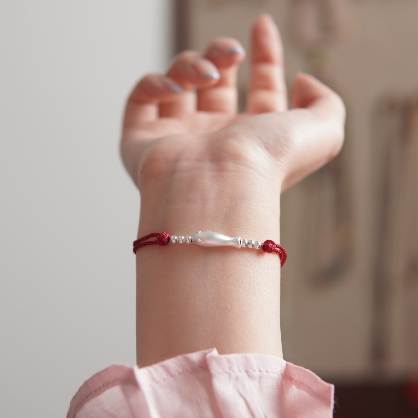 【福鱼】999足银小鱼锦鲤红绳手链本命年原创情侣礼物送女友好运,淘宝优惠券,粉丝福利购,淘宝优惠卷