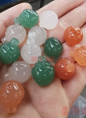 diy小草莓散珠手链玉坠