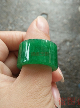 祖母绿干青铁龙生戒指满阳绿指环