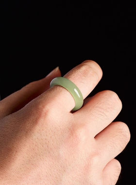 青白玉玉跑环手持扳指男女款