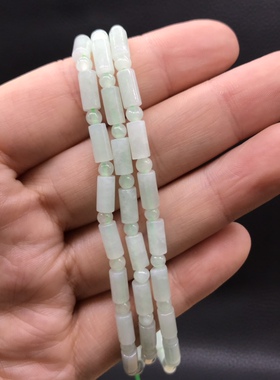 冰糯种浅绿色竹节a货项链包邮