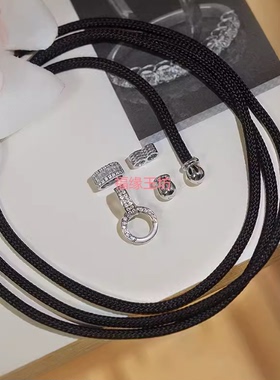 银镶万能扣手工编织绳DIY吊坠新中式国风长款颈链时尚男女款