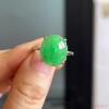 Hot style sun green emerald ice waxy floating flower ring