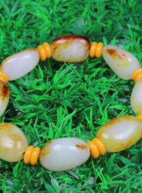 新疆天然玉石随形男女款手链