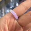 Hot style ice waxy purple green spring jade ring