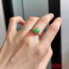 Boutique Burmese jade ice waxy green round cabochon ring for women 925 silver ring bracelet