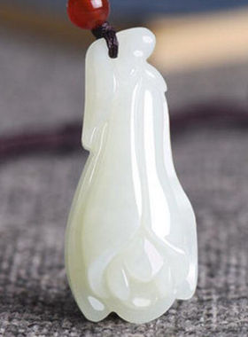 新疆和田玉花卉包邮吊坠