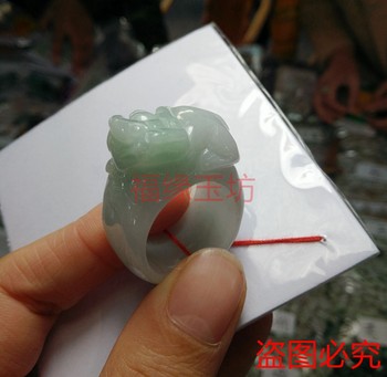 ແຫວນ jadeite Pixiu ທໍາມະຊາດ A-grade, ແຫວນ jade ມຽນມາ, ແຫວນ jadeite ຜູ້ຊາຍ, ມີໃບຢັ້ງຢືນ, ເຄື່ອງປະດັບສົ່ງຟຣີ