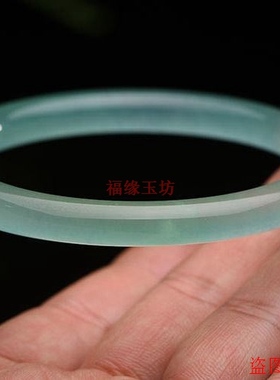 油青色玉手镯女叮当镯细条冰种浅绿翡翠色玛瑙玉髓女式镯玉镯