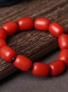 南红手串收藏级单圈路路通手链