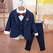 Childrens suits suit Boy handsome Inn Wind Spring Fall Korean version of the show Flowers Tuxedo Little West Suit Autumn Winter