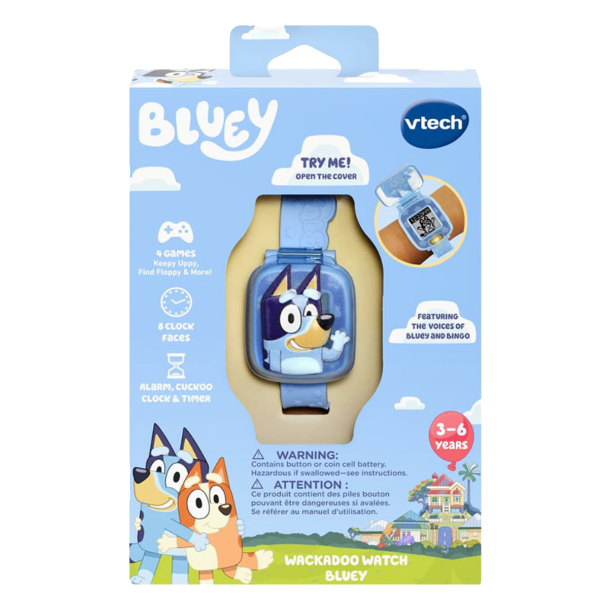 VTech美国正品伟易达儿童玩具闹钟电子手表布鲁伊新款 Bluey-图3