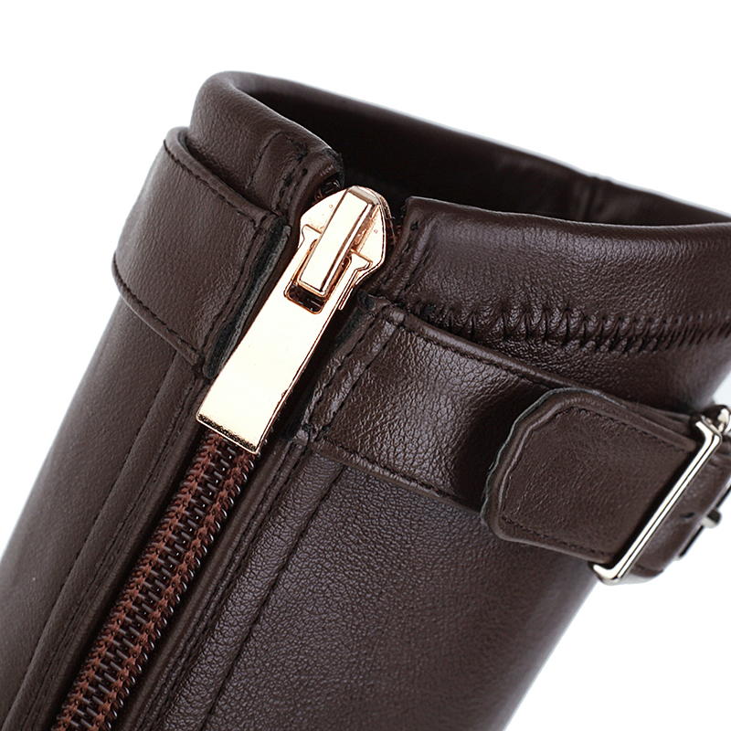 小腿粗长筒靴棕色骑士靴女粗腿长靴大筒围女靴胖mm高筒靴胖妹大码 - 图2