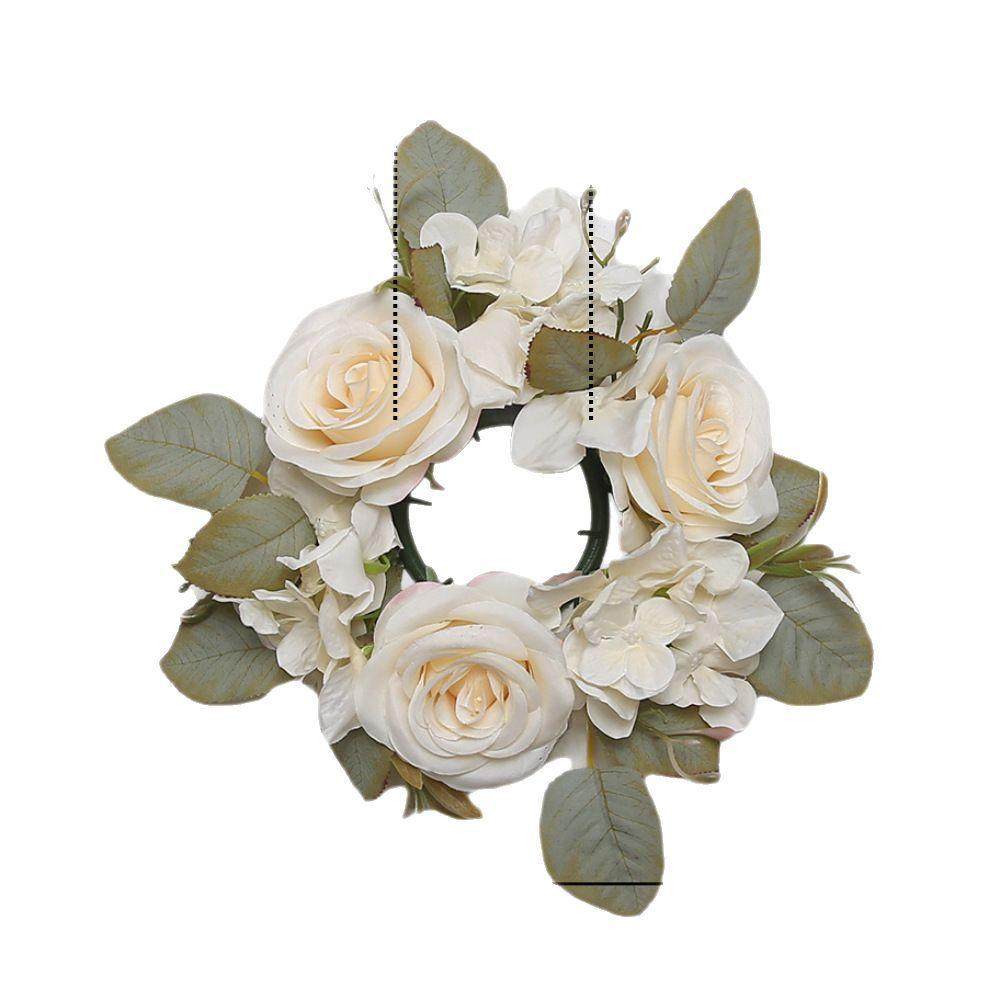 仿真花玫瑰花环绣球烛台花环小清新ins婚庆家居摄影客厅摆件假花,淘宝优惠券,粉丝福利购,淘宝优惠卷