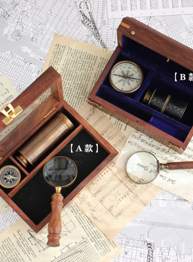 手工艺个性黄铜复古风书房摆件