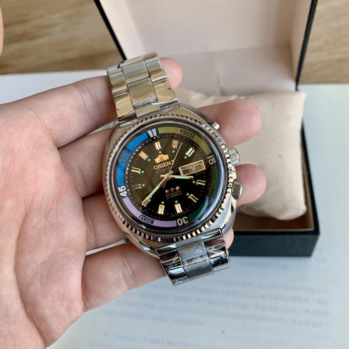 双狮机械表男全自动大表盘老式复古怀旧库存海霸双日历防水夜光表 - 图2