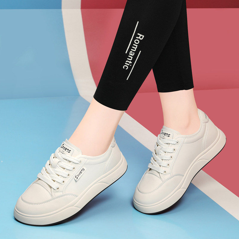 真皮休闲板鞋女2025春季秋款运动单鞋舒适软底平底百搭爆款小白鞋,淘宝优惠券,粉丝福利购,淘宝优惠卷