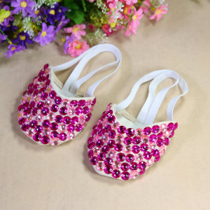 舞娘 珠绣半截鞋肚皮舞鞋 舞蹈鞋 练功鞋 软底鞋 体操鞋 舞蹈鞋