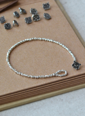 十二生肖 原创设计纽扣小碎银手链女990纯银珠闺蜜简约礼物细款