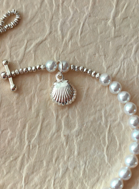 珠光里  天然极强光淡水珍珠近正圆碎银珠纯银手链女精致礼物手工