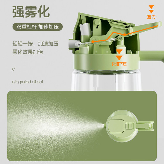Glass spray bottle and oil can for filling and pouring oil