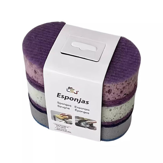 Double-sided kitchen dishwashing scouring pad