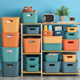 Desktop cosmetics plastic kitchen storage box with lid