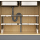 Reinforced retractable under-sink storage rack without drilling