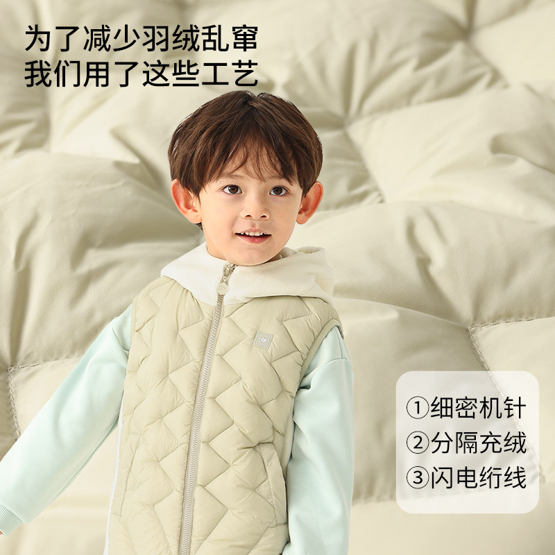 丽婴房童装儿童马甲秋冬男童女童外套拼接两件套背心连帽羽绒服,淘宝优惠券,粉丝福利购,淘宝优惠卷