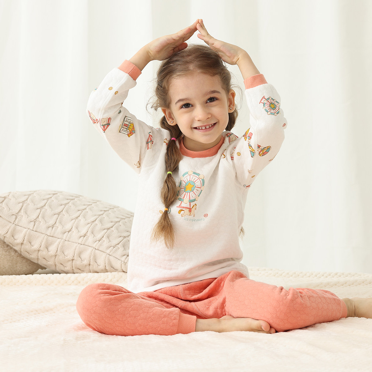 丽婴房儿童A类天丝空气层半高领内衣套装男女童睡衣打底家居服冬,淘宝优惠券,粉丝福利购,淘宝优惠卷